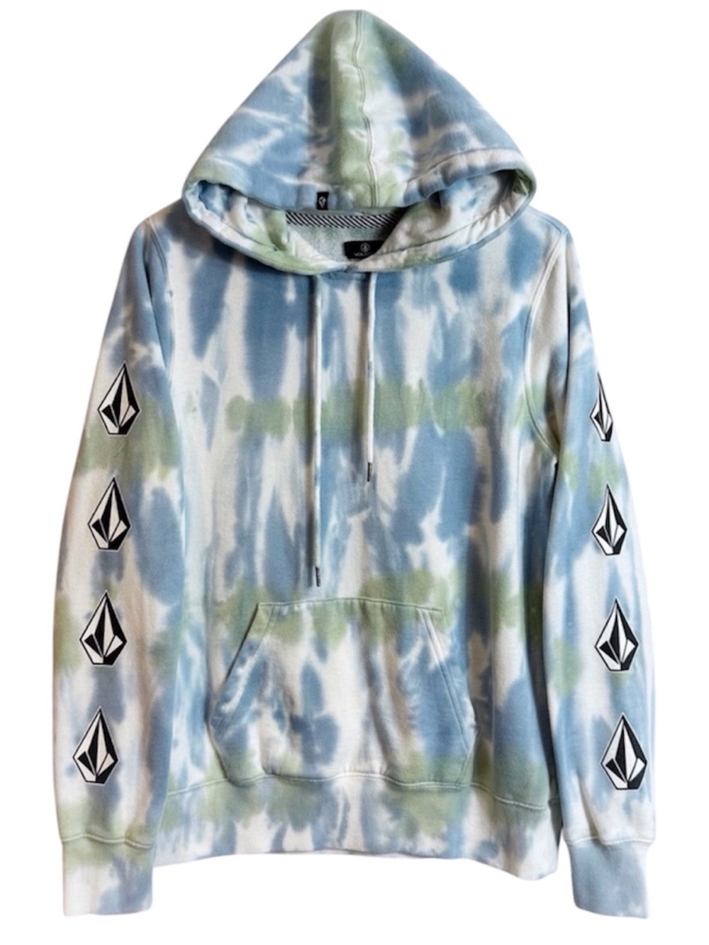 Volcom Vol Stone Graphic Sleeve Tie Dye Pullover Hoodie With Pocket
